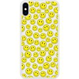 Apple Bedrukt siliconen hoesje compatibel met iPhone X, Apple iPhone XS Smiley