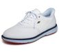 Skechers Go Golf Prestige Sl Waterdichte golfschoenen met spikes voor heren, wit, marineblauw, rood zonder punten, 42 EU
