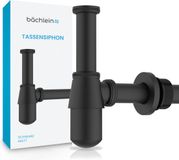 Bächlein Bekersifon Universeel voor Wastafel & Wastafel [Zwart]