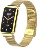 By Qubix Qubix Milanese bandje met case - Goud - Geschikt voor Xiaomi Smart Band 7 Pro / Mi Band 7 Pro bandje