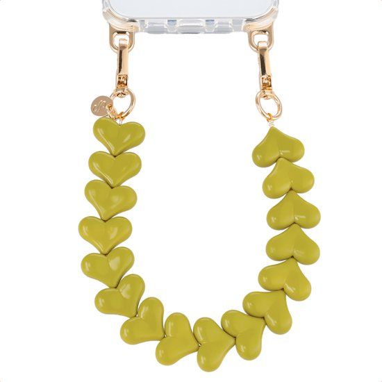 Selencia Universeel Hartjes Polskoord - Telefoon Ketting - GSM Koord - Olive Dust