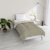 Italian Bed Linen Winterdeken, tweekleurig, dromen en grillen, taupe/crème, eenpersoonsbed, 150 x 200 cm