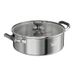 Maxcook 30 cm 6,5 L Acier inoxydable 316L Poignées en silicone Base encapsulée pour cuisinières à gaz et à induction (avec couvercle en verre)
