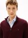 Tommy Hilfiger Cardigan zippé Bordeaux Coton/Cachemire L