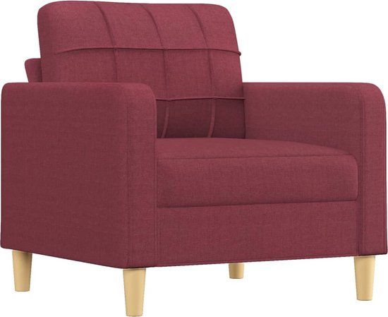 vidaXL Fauteuil met voetenbank stof wijnrood