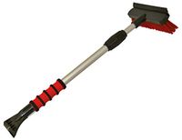 Petex 46010.000 sneeuwbezem/ijskrabber 4601, rood met rubberen lip, telescoopstang lengte 58-91 cm
