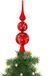 Inge-glas Inge Christmas Goodz Kerstboom piek gedecoreerd - Rood - Glas - 31 cm