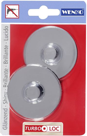WENKO ophangadapter Turbo Loc 6,1 cm aluminium chroom 2 stuks