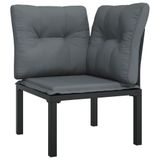 vidaXL 8-delige Loungeset Poly Rattan Zwart/Grijs