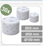 Quadrios 25CA687 Klittenband punten Om vast te plakken Haak- en lusdeel (Ø) 100 mm Wit 30 stuk(s)