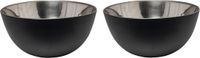 Merkloos / Sans marque Svenska Living - 2x - Kommetjes/schaaltjes - mat zwart - RVS - D19 x 9.5 cm - serveerschalen