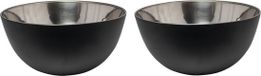 Merkloos / Sans marque Svenska Living - 2x - Kommetjes/schaaltjes - mat zwart - RVS - D19 x 9.5 cm - serveerschalen