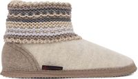 Giesswein Kiel Pantoffels Dames Wol Rubber Beige Grijs Maat 37