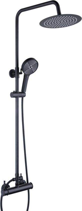 Viking Choice Doucheset - zwart - regendouche 25 cm - verstelbaar