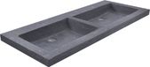 Wiesbaden Sanifun Obi wastafel - 120 cm - Zwart - Natuursteen - 2 kraangaten