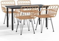 vidaXL 5-delige Tuinset Poly Rattan