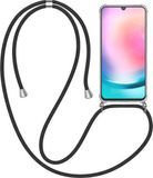 Smartphonica Telefoonhoesje Geschikt voor Samsung Galaxy A24 4G met Koord en Stootrand - TPU Backcover Shockproof met Lanyard