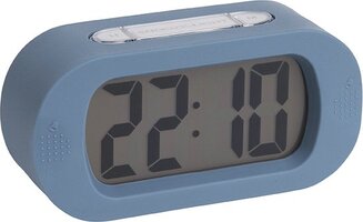 Karlsson Gummy Wekker - Rubberized Blauw - Tafelklok - 14x7cm
