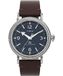 Timex Waterbury 40 mm herenhorloge - bruin lederen tweedelige band met snelsluiting, blauwe wijzerplaat, zilverkleurige kast, TW2W20400
