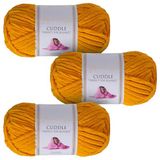 Utopia Crafts Knuffel Super Chunky Chenille Zacht Garen voor Breien en Haken, 3X 100g (Mosterd)