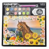 DIAMANTINY 96207 Level Up - Nice Group Creative Art, Diamond Painting Kit Mozaïek, WILD, Paard Bruin, Meerkleurig