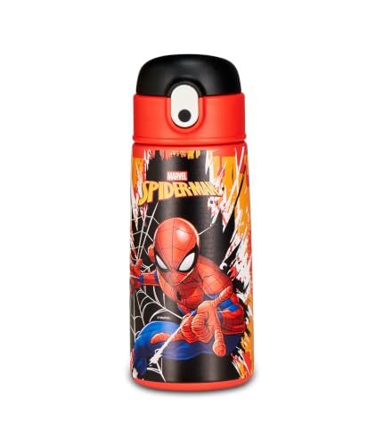 Seven Kid Spiderman Drinkfles, blauw, 460 ml, roestvrij staal, BPA-vrij, luchtdicht, 12 uur warm/24 uur koud, lekvrij, herbruikbaar, school, sport, reizen, kinderen, cadeau-idee