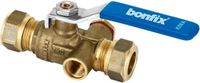 Bonfix Robinet d'arrêt en laiton à compression en laiton 15x15 mm