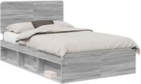 vidaXL Bedframe Sonoma grijs 120 x 190 cm massief grenenhout