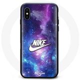 Nike Hoesje voor iPhone XS Max Logo Wit Gekleurde Ruimte Maniacase