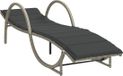 vidaXL Ligbed met kussen 60x199x42 cm poly rattan lichtgrijs