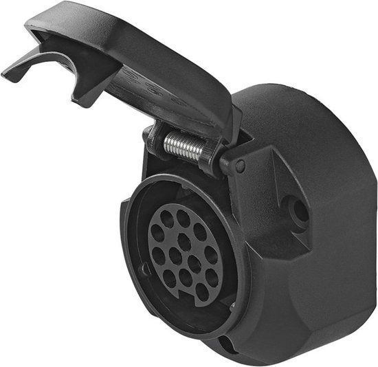 Pro Plus Stekkerdoos - 13 Polig - PVC - Type Jaeger met Micro Switch - Zwart