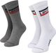 Levi's 2-Pack Sportswear Sokken Grijs Wit - Maat 43-46 - Heren - Halfhoge sokken