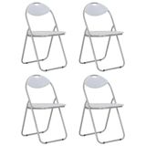 VidaXL Eetkamerstoelen, 4 stuks, Zilver, Wit
