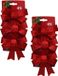 Gerimport Kerstornamenten strikken - Velvet Rood - 6x13 cm - 6 Stuks