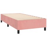 vidaXL Boxspringbed met matras, fluweel, roze, 100x200 cm