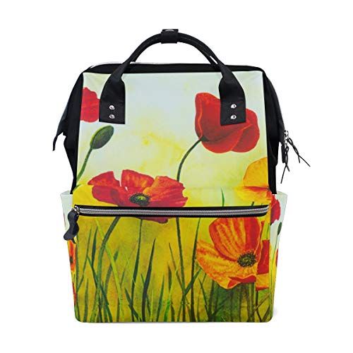 MONTOJ Poppy Schilderij Canvas Rugzak Reizen Campus Rugzak