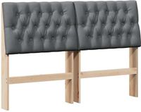 vidaXL - Gestoffeerd hoofdbord - Donkergrijs - 150 cm - Massief grenenhout