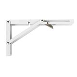 Amig - Opklapbare beugel voor wandplanken - Metalen plankdrager - Hoekbeugel - Steun - Staal - Wit - Afmetingen: 300 x 155 mm - Maximaal aanbevolen gewicht: 35 kg