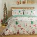 furn. Day Elfie Beddengoedset, crème/mint, kingsize | Omkeerbaar beddengoed voor de feestdagen, kerstelf, onderhoudsvriendelijk