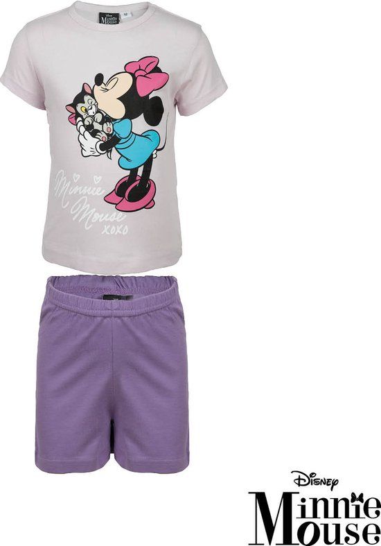Minnie Mouse Shortama - Paars - Maat 110/116 - 100% Katoen
