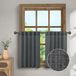 Bol Rideaux de cuisine 2 pièces - Rideaux vitrage Habillage de fenêtre - Décoration de cuisine - Tissu aspect lin - 91,4 x 91,4 cm - Gris foncé