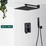 StarTech Douchesysteem - Inbouw douchearmatuur met baduitloop - 2-weg - 40,6 cm - Regendouche - Watervalmodel - Koud-/warmwater - Zwart