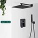StarTech Douchesysteem - Inbouw douchearmatuur met baduitloop - 2-weg - 40,6 cm - Regendouche - Watervalmodel - Koud-/warmwater - Zwart