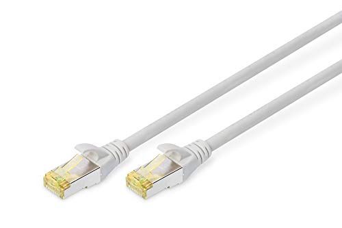 DIGITUS LAN-kabel Cat 6A – 20 m – S/FTP afgeschermd – 10 Gbit/s – 500 MHz – PoE++ – AWG 26/7 – LSZH – RJ45-netwerkkabel – patchkabel – compatibel met Cat6 en Cat7 – Grijs