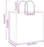 vidaXL Papieren zakken 250 st met hengsels 26x17x25 cm geel