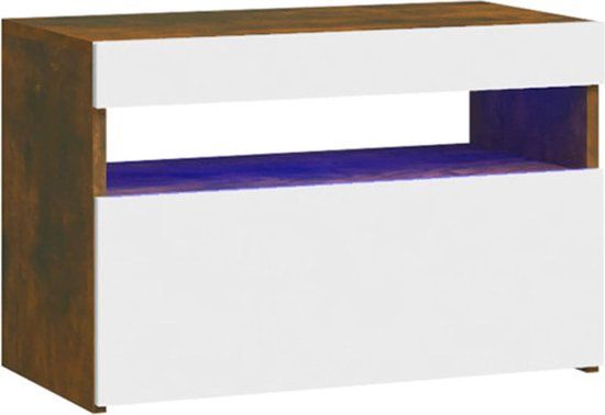 VidaXL Nachtkastje met LED-verlichting 60x35x40 cm gerookt eikenkleur
