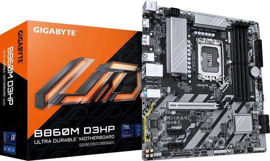 Gigabyte B860M D3HP - Moederbord - Micro-ATX - Socket LGA 1851 - Intel B860 - DDR5 - Realtek ALC897 - Ethernet 1Gbps