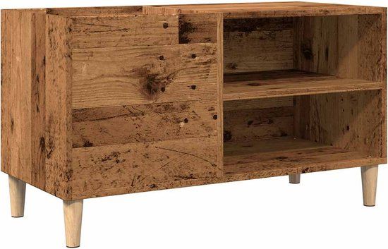 vidaXL Platenkast 84,5x38x48 cm bewerkt hout oud houtkleurig