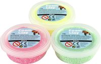 Foam Clay® lichtgroen, neon geel, neon roze, 3x14g