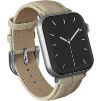 Burga Genuine Leather Band - Apple Watch | 44/45/46/49 mm / Universeel 20 mm aansluiting - Buttermelt / Silver